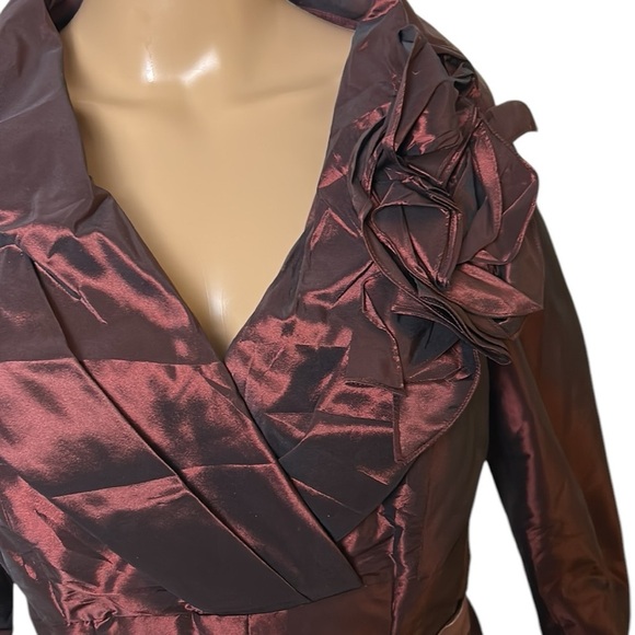 Tery Jon Taffeta shimmer dress by Ricki Freeman  Burgundy ,fit&flare,sz 10 ,EC - Picture 6 of 15